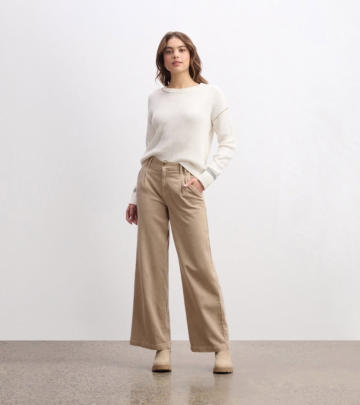 Hatley Waffle Knit Sweater - Cream