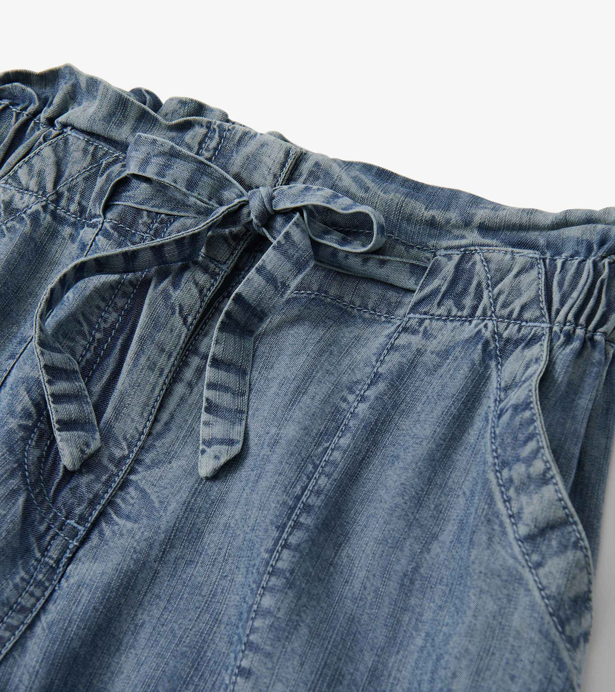 Hatley Tie Front Pants - Blue Acid Wash