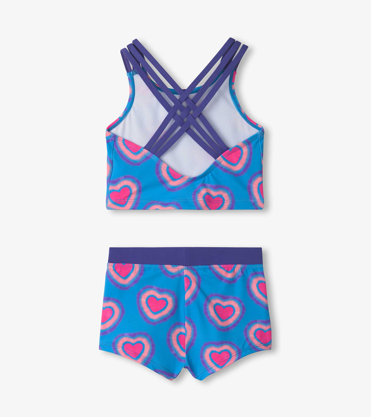 Hatley Girls Glowing Hearts Two-Piece Short Swimsuit