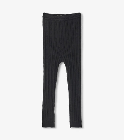Hatley Baby Girls Black Cable Knit Leggings