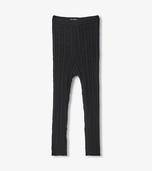Hatley Baby Girls Black Cable Knit Leggings