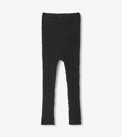 Hatley Baby Girls Black Cable Knit Leggings