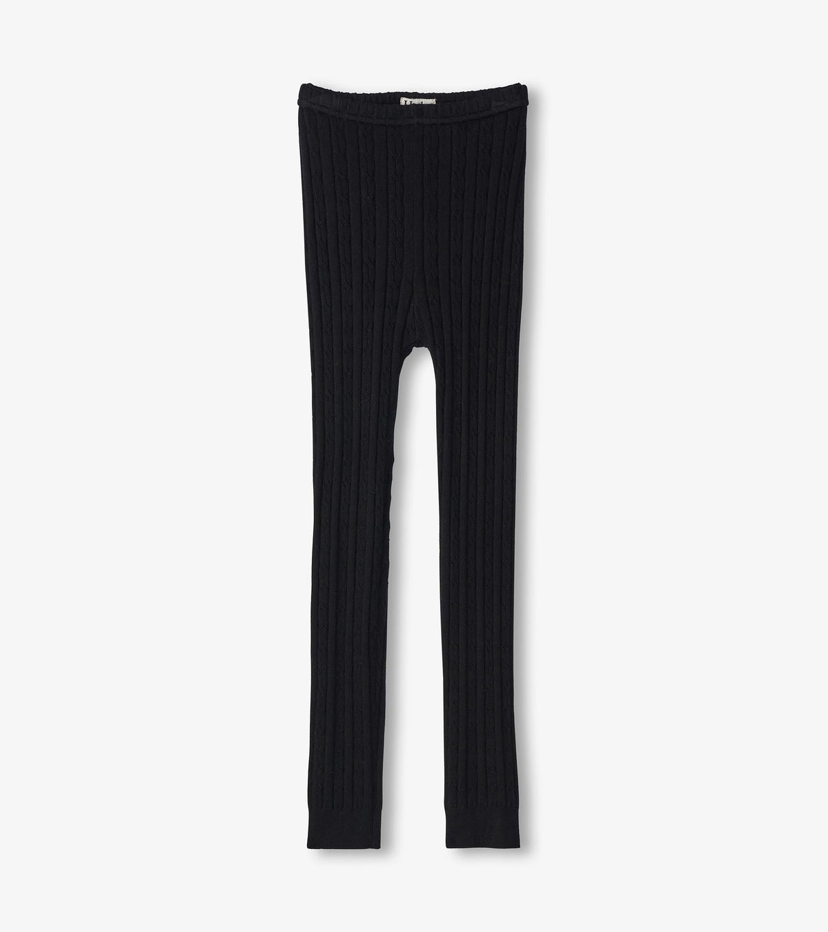 Hatley Girls Black Cable Knit Leggings