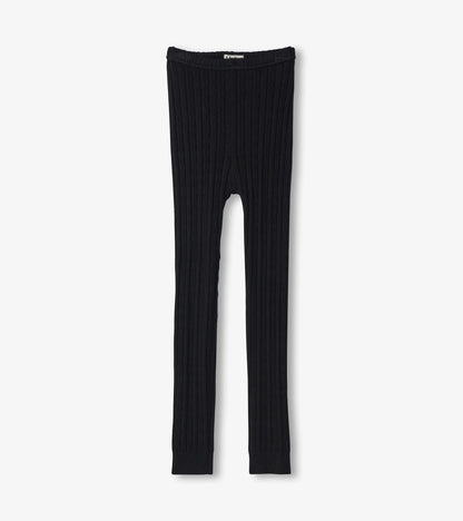 Hatley Girls Black Cable Knit Leggings