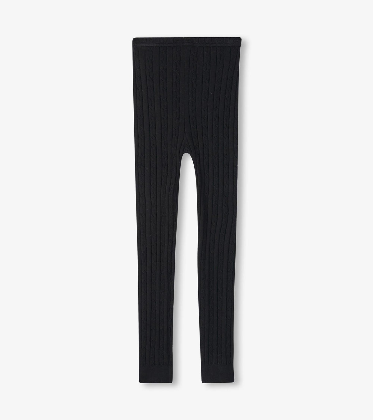 Hatley Girls Black Cable Knit Leggings
