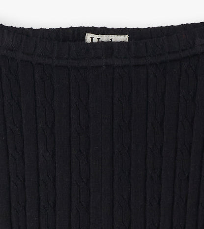 Hatley Girls Black Cable Knit Leggings