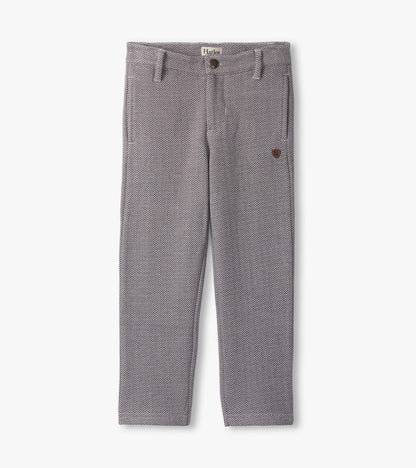 Hatley Boys Dark Grey Herringbone Straight Leg Pants