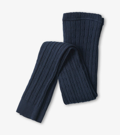 Hatley Girls Navy Cable Knit Tights