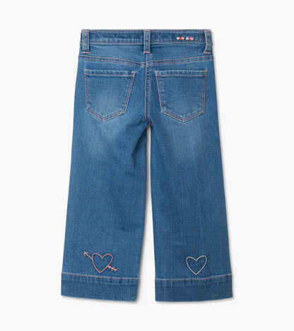 Hatley Girls Stretch Denim Wide Leg Pants