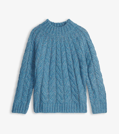Hatley Dylan Cable Knit Sweater - Blue Heather