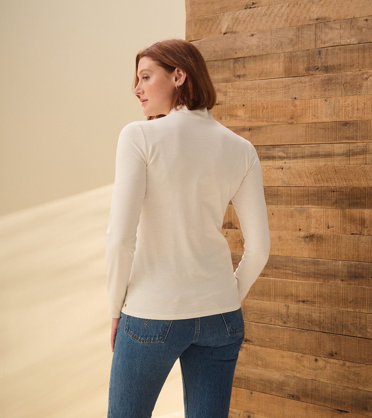 Hatley Mock Neck Top - Cream White