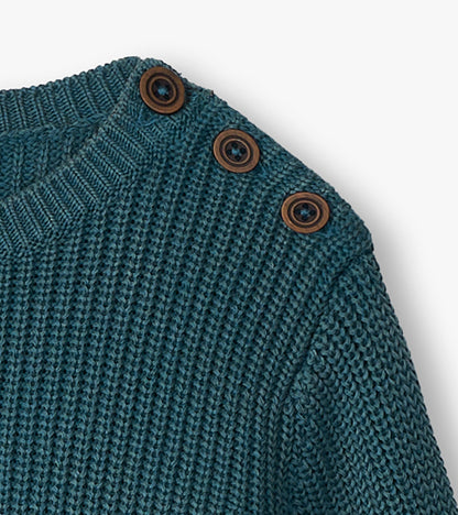 Hatley Boys Moroccan Blue Button Neck Sweater