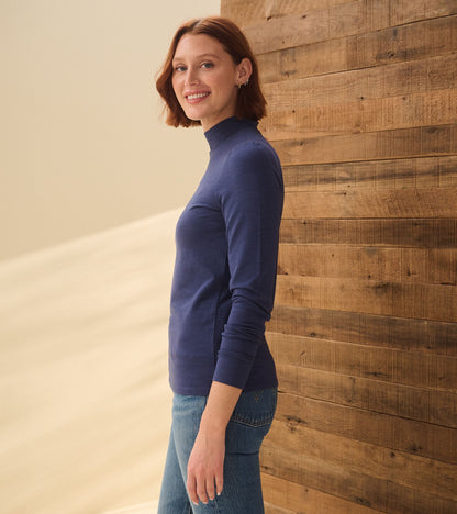 Hatley Mock Neck Top - Patriot Blue