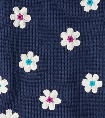 Hatley Girls Throwback Flowers Fluffy Sleeve Sweater Tunic