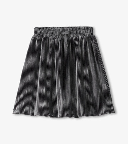 Hatley Girls Silver Shine Pleated Velour Skirt