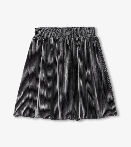 Hatley Girls Silver Shine Pleated Velour Skirt
