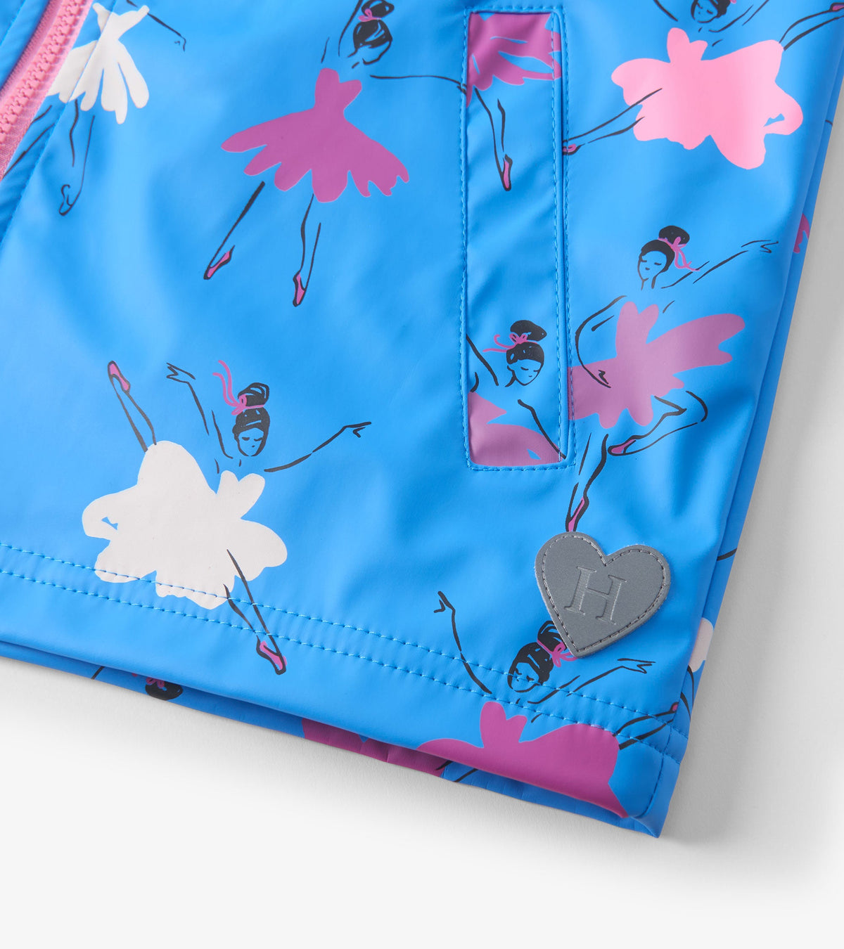 Hatley Girls Ballet School Color Changing Zip-Up Rain Jacket