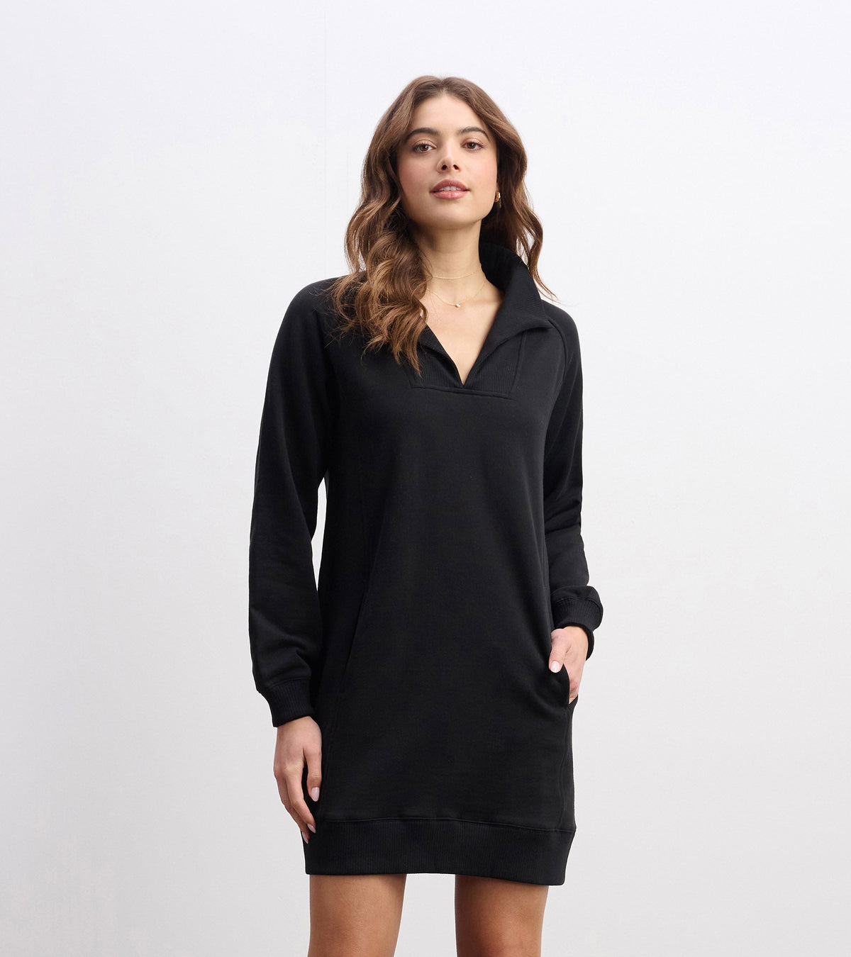 Hatley Anna Notch Neck Dress - Black