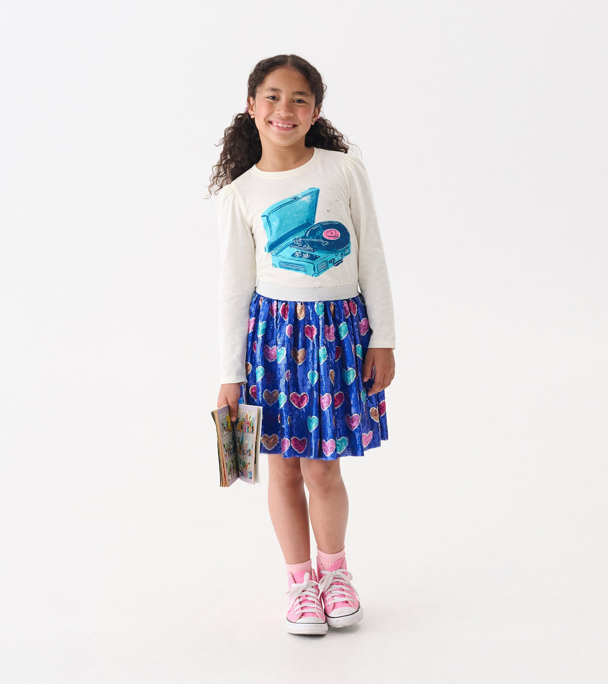 Hatley Girls Bursted Hearts Sequin Skirt