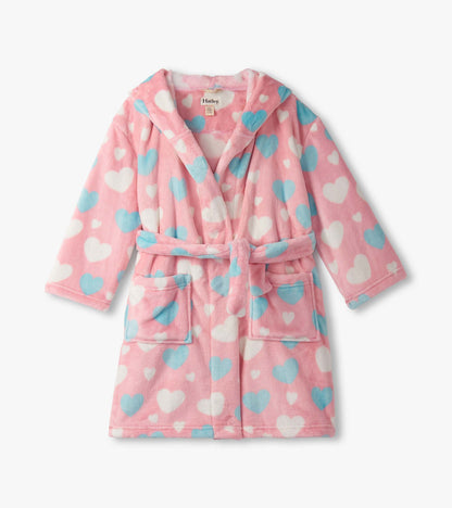 Hatley Girls Big Hearts Fuzzy Fleece Robe