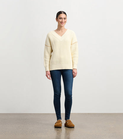Hatley V-Neck Slouchy Sweater - Cream