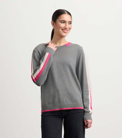 Hatley Contrast Trim Sweater - Charcoal