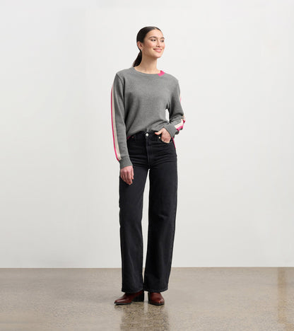 Hatley Contrast Trim Sweater - Charcoal