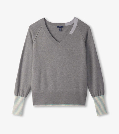 Hatley Cary V-Neck Sweater - Charcoal Melange