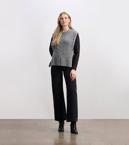 Hatley Side-Tie Sweater Vest - Charcoal Melange
