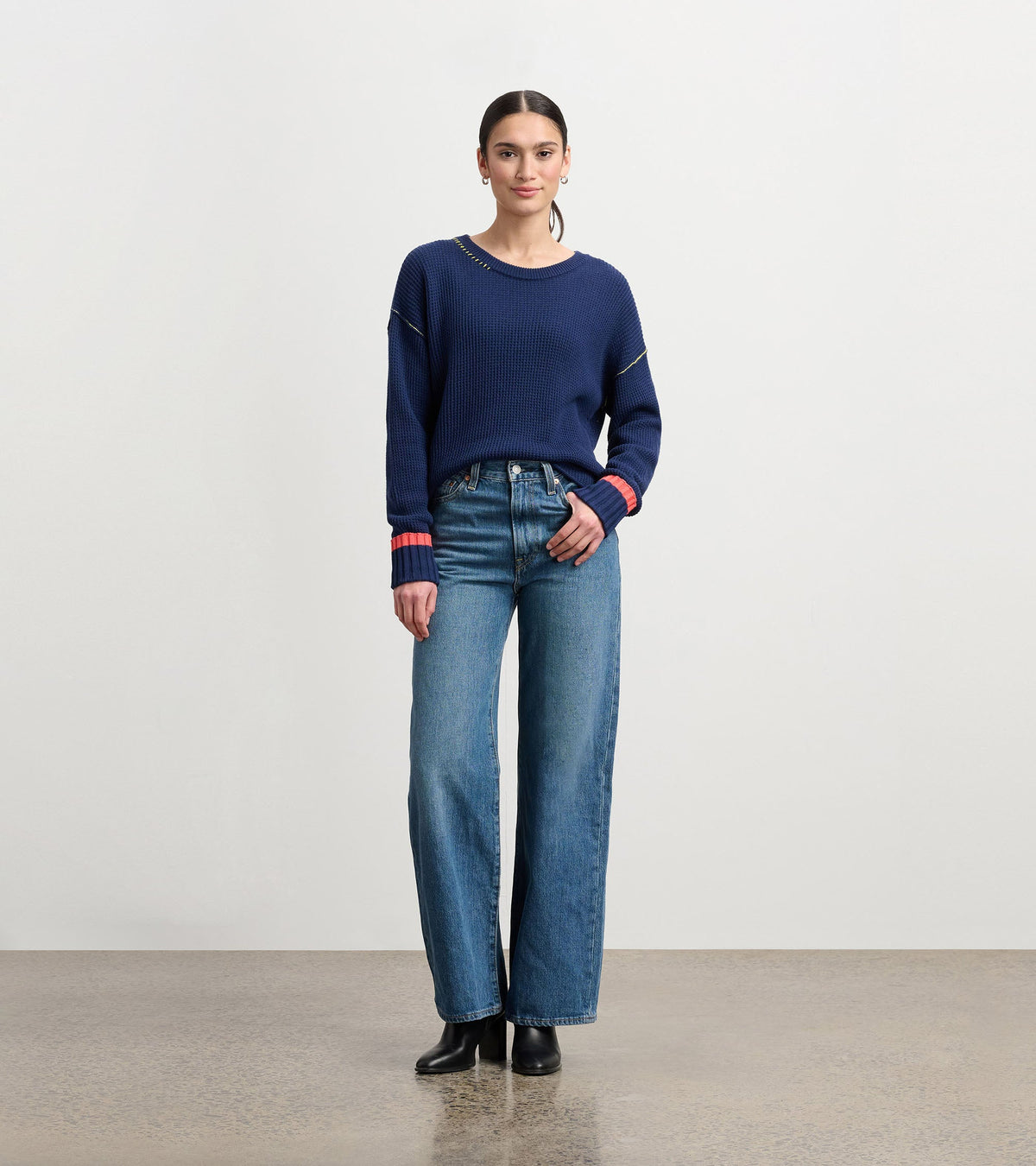 Hatley Waffle Knit Sweater - Navy