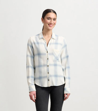 Hatley Lila Button Down - Turquoise Plaid