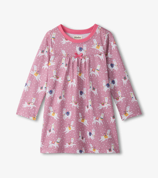 Hatley Girls Dancing Alpacas Long Sleeve Nightdress