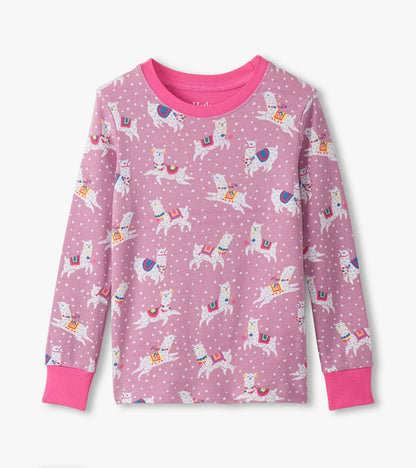 Hatley Girls Dancing Alpacas Cotton Pajama Set