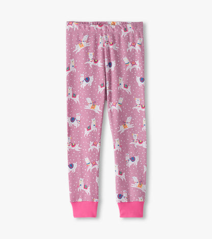 Hatley Girls Dancing Alpacas Cotton Pajama Set
