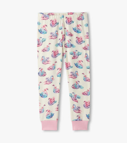 Hatley Girls Elegant Swans Cotton Pajama Set