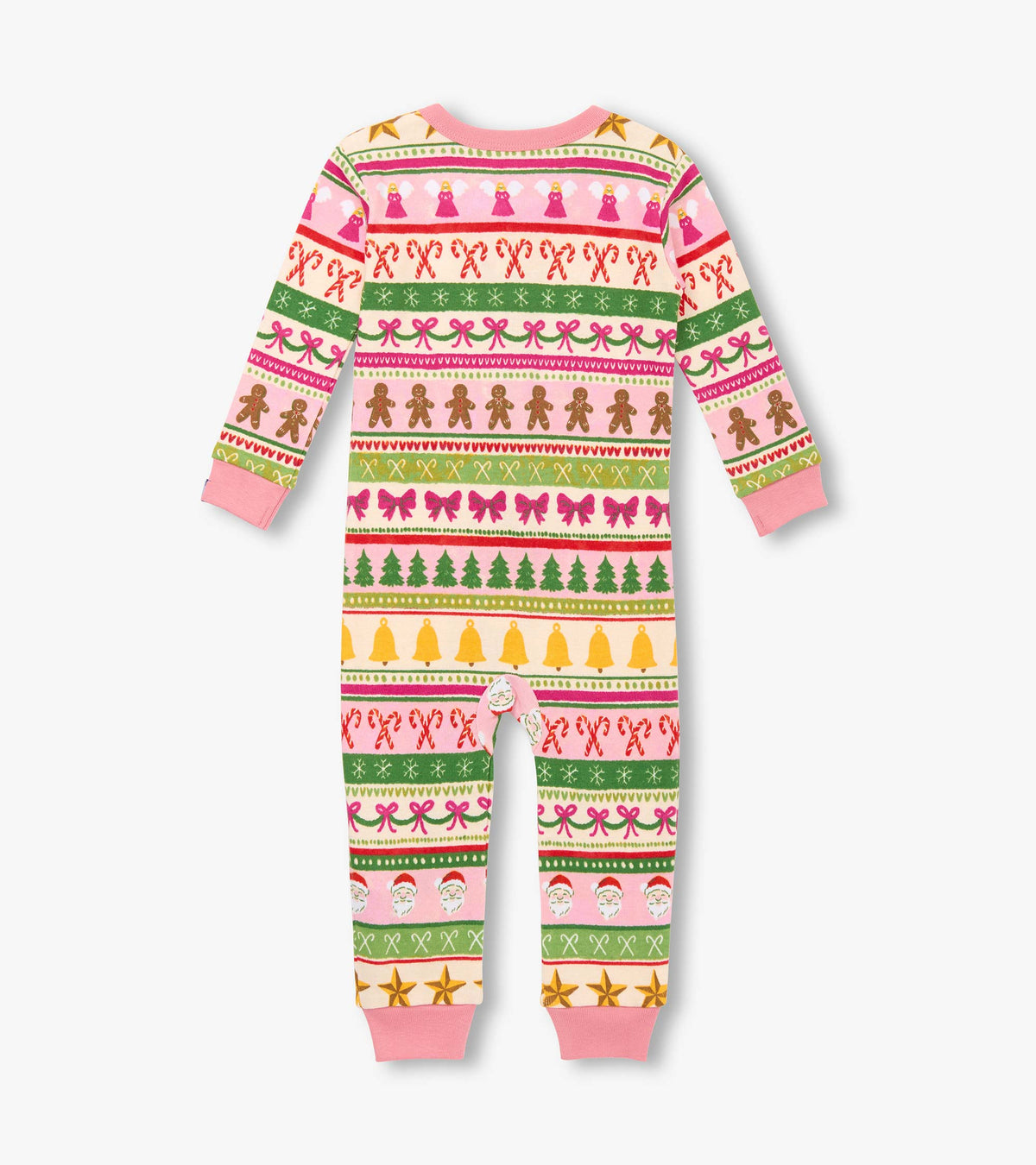 Hatley Baby Girls Pink Fun Fair Isle Cotton Sleeper