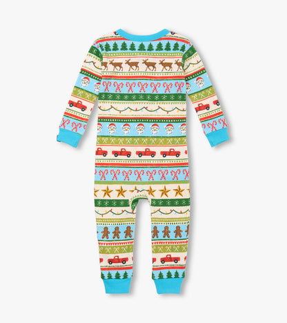 Hatley Baby Boys Blue Fun Fair Isle Cotton Sleeper