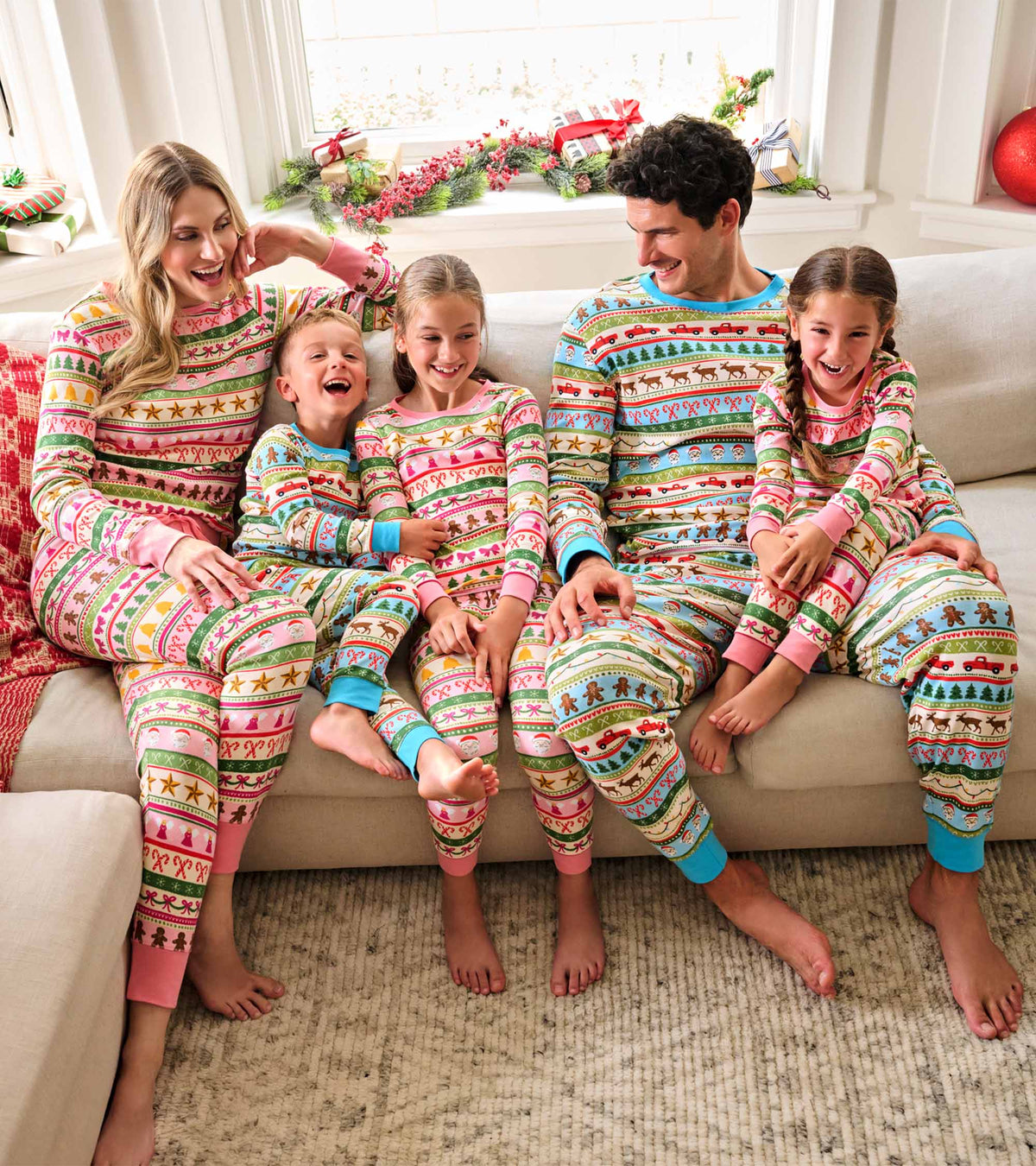 Hatley Men's Blue Fun Fair Isle Cotton Pajama Set