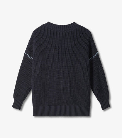 Hatley V-Neck Slouchy Sweater - Faded Grey