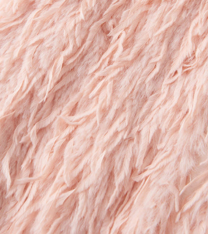Hatley Girls Pale Pink Feather Faux Fur Vest