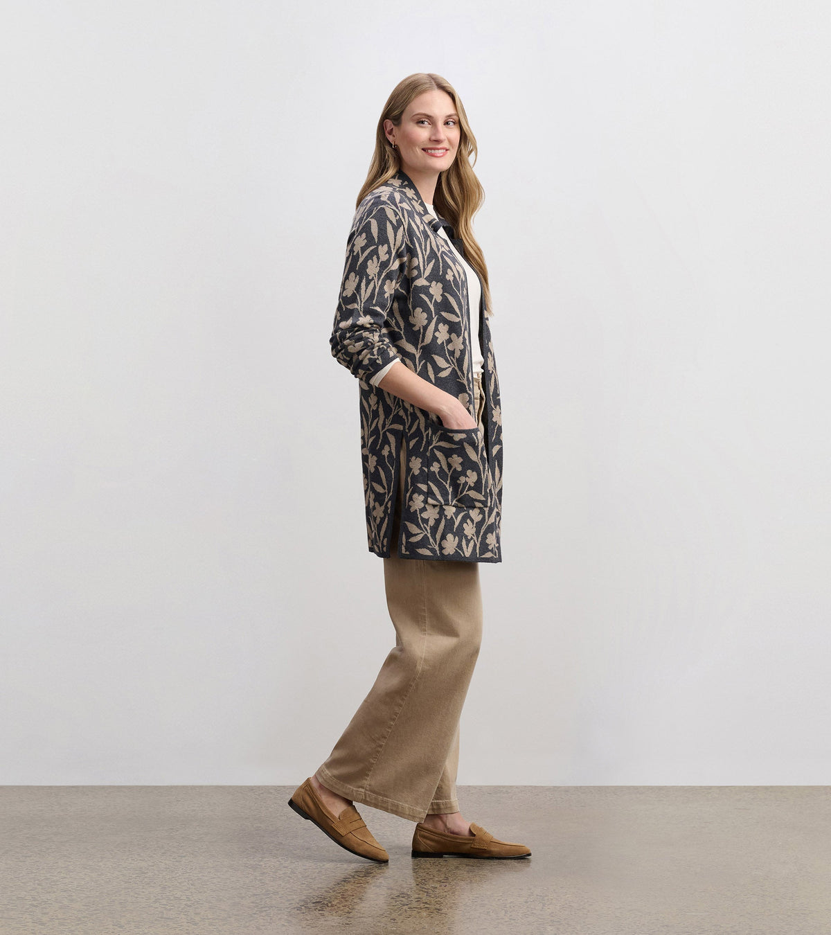 Hatley Sweater Blazer - Floral Vines