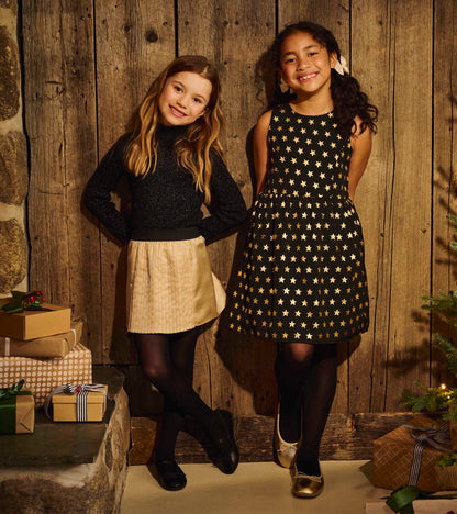 Hatley Girls Gold Pleated Fun Skirt