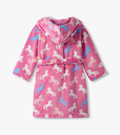 Hatley Girls Beautiful Horses Fuzzy Fleece Robe