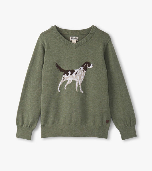 Hatley Boys Hunting Dogs V-Neck Sweater
