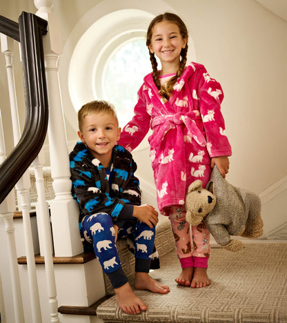 Hatley Girls Little Kitties Fuzzy Fleece Robe