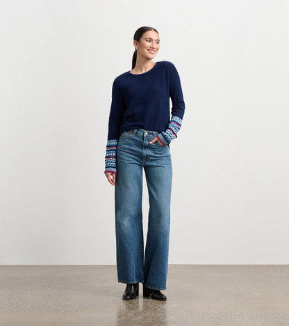 Hatley Jacquard Cuff Sweater - Navy