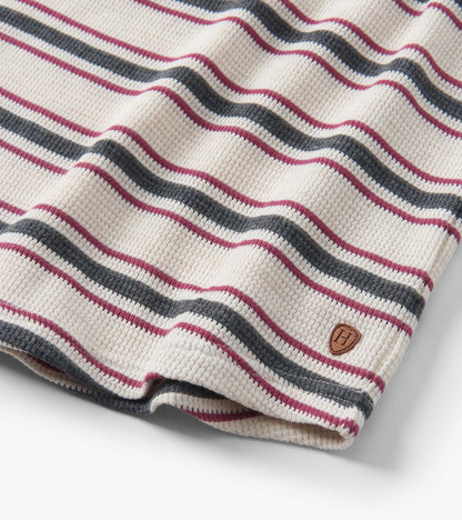 Hatley Boys Oatmeal Melange Stripes Waffle Henley