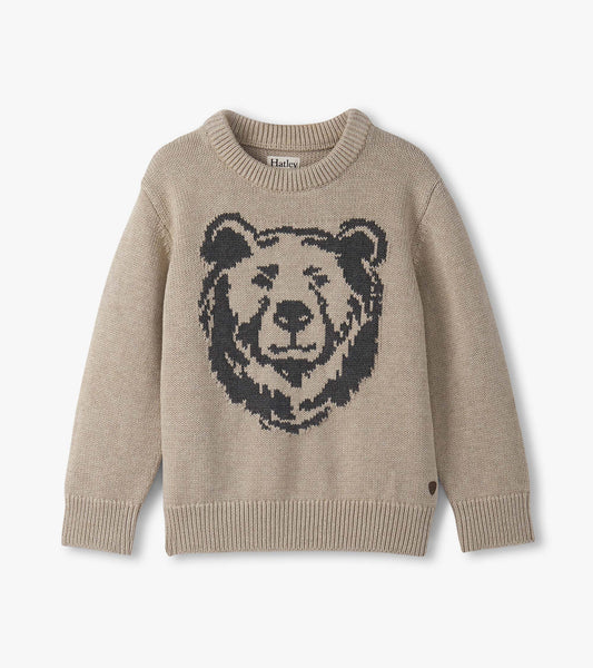 Hatley Boys Oatmeal Bear Crew Neck Sweater