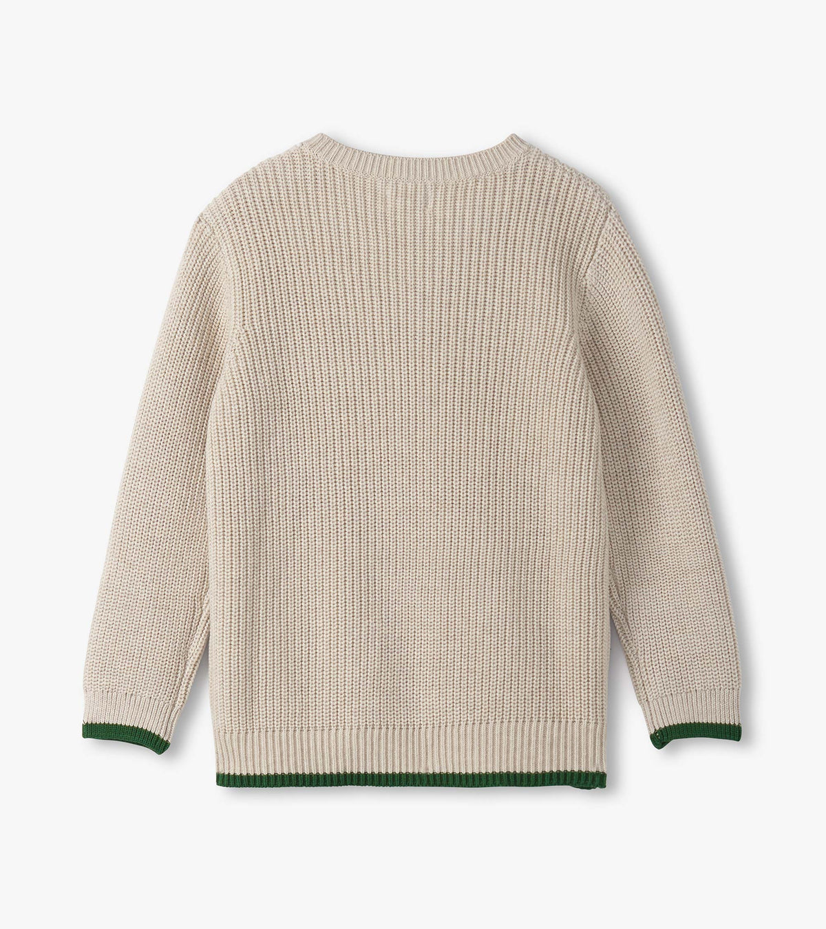 Hatley Boys Oatmeal Melange Button Neck Sweater
