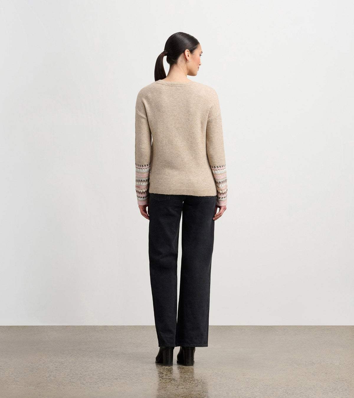 Hatley Jacquard Cuff Sweater - Oatmeal Melange